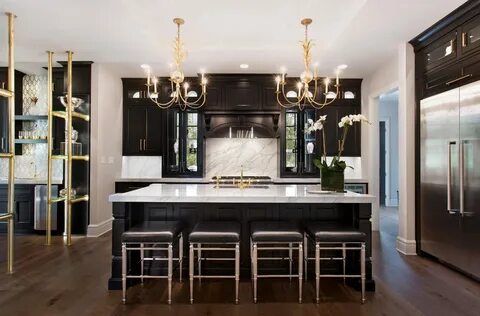 Black and gold kitchen