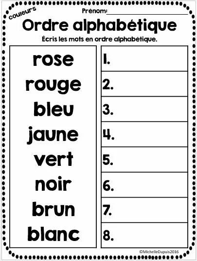 Write the Alphabet. Alphabetical order. Put the Words in Alphabetical order. Write the Words in Alphabetical order.