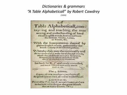 Table dictionary