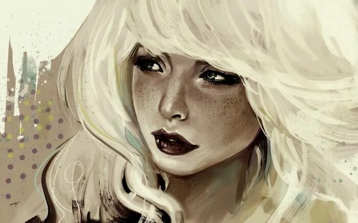 Блондинка с голубыми глазами,эстетика,красотка Illustration art, Illustration
