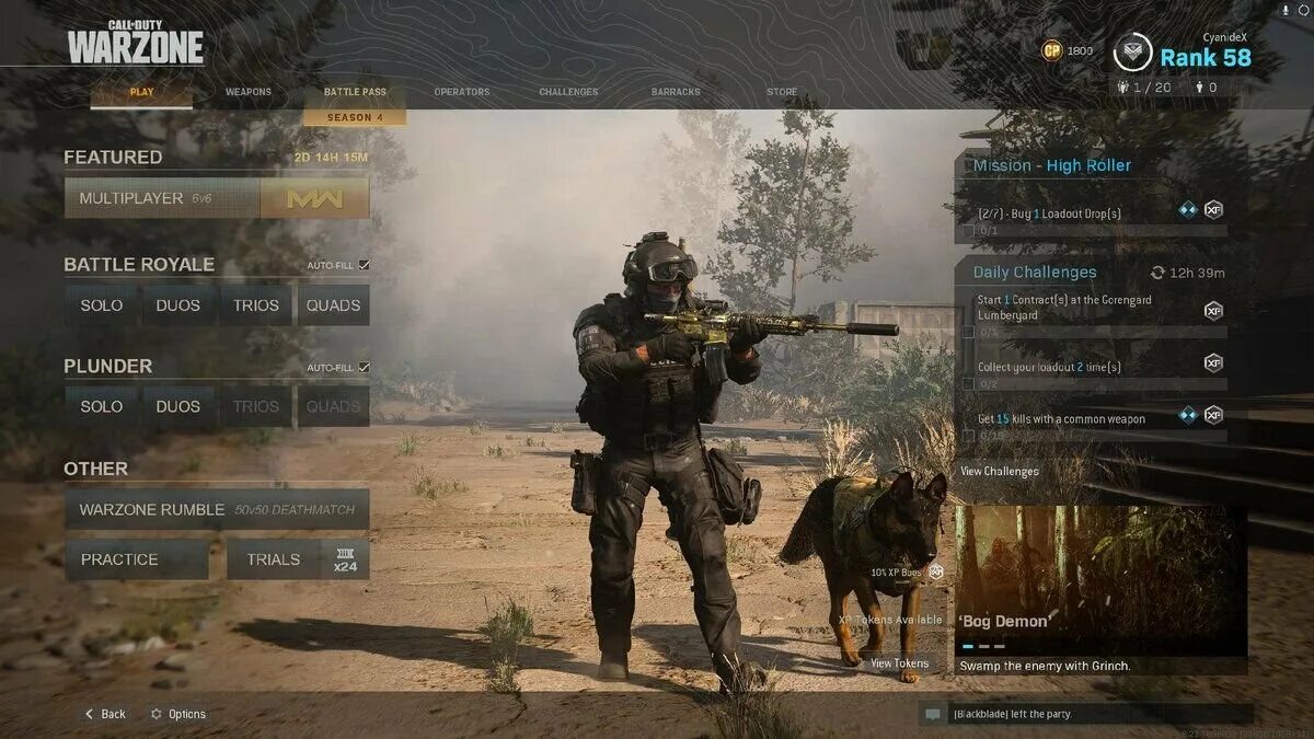Warzone требования. Call of Duty Warzone меню. Warzone меню. Лобби варзон. Варзон Интерфейс.