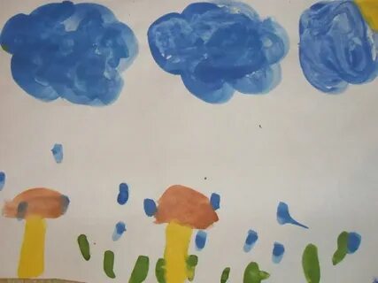 Рисование идет дождь 2 младшая
