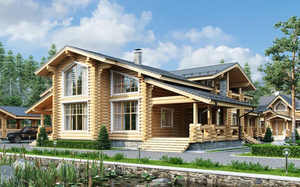 Проект дома d 098 из дерева Сруб гостиницы 580 кв.м (9 номеров) купить в Москве, проекты от ""