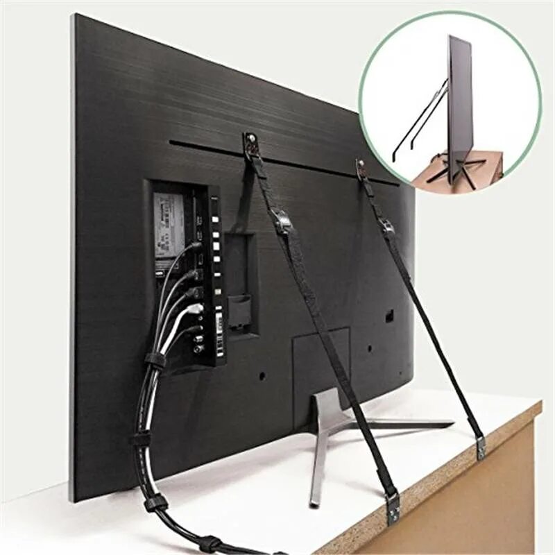 Крепежные тросики для телевизора. Тумба для телевизора. Крепление для телевизора. Крепление телевизора к тумбе. Как укрепить телевизор.