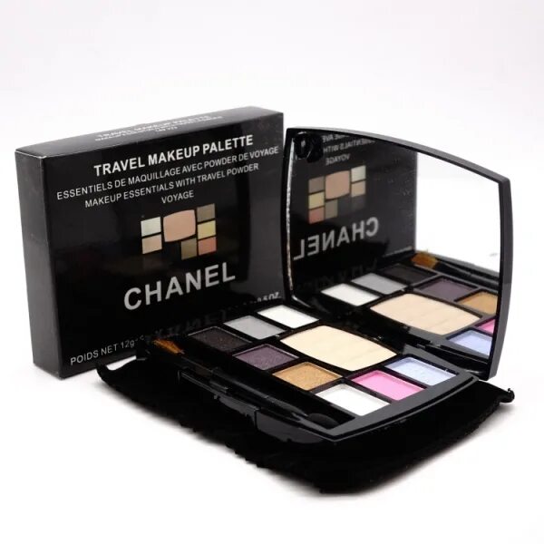 Кика косметика купить. Тревел палетка Шанель. Chanel Travel Makeup Palette. Палетка теней Шанель 8 цветов. Пудра от Шанель.