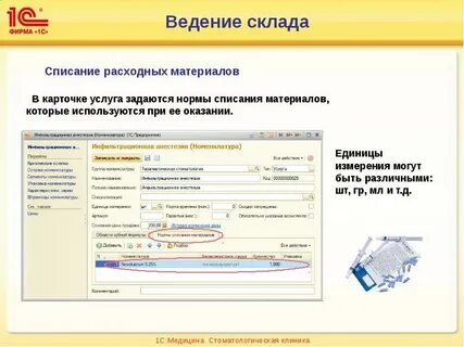 1с расходные материалы