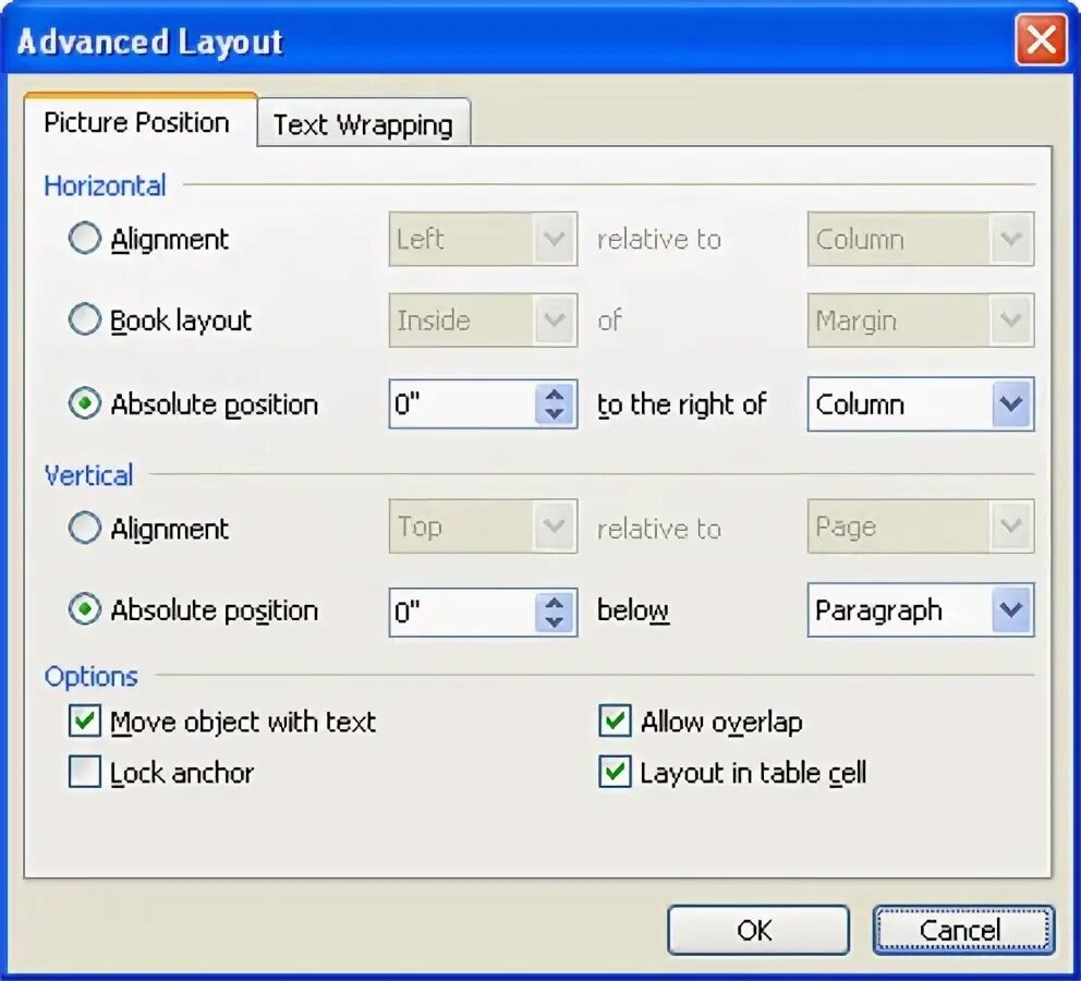 Layout dialog Box Word. Word lock