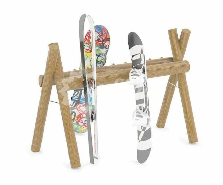 Хобика. Стойка для лыж деревянная. Подставка для лыж и сноубордов. Деревянная подставка для лыж. Стойка для сноубордов и лыж деревянная.
