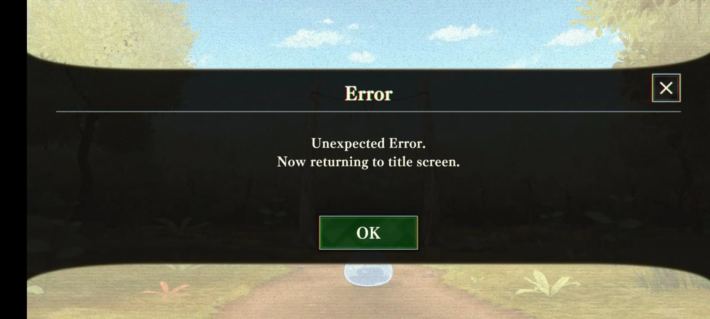Returning error. Unexpected error.