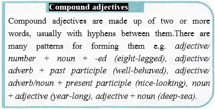 Compound adjectives примеры. Compound adjectives 8 класс. Compound adjectives правило. Compound Nouns and adjectives. Англ язык 9 спотлайт