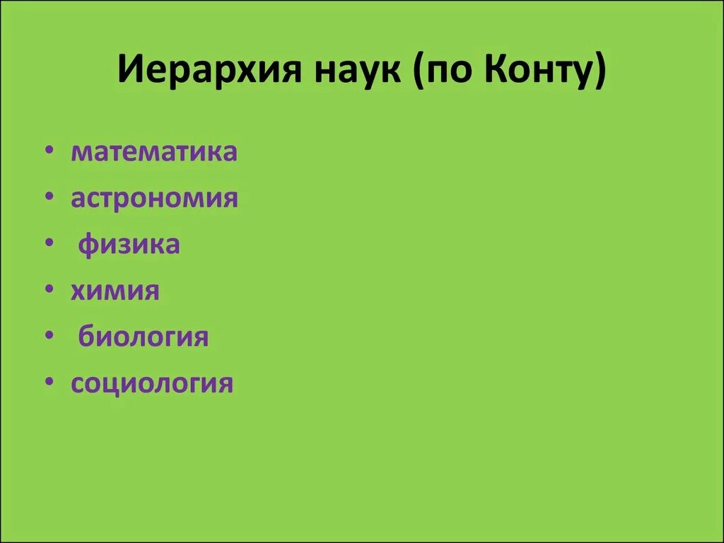 Вершиной пирамиды «иерархии наук» о. Конта. Огюст конт иерархия наук. Маслоу. Конта является:.