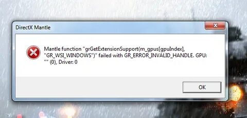 Invalid device error