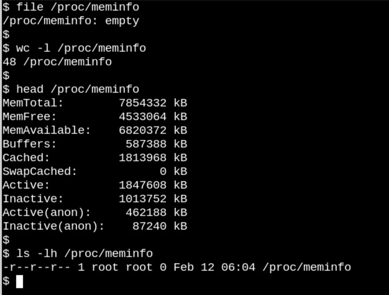 Proc sys vm. /proc linux. proc. meminfo. meminfo программа.
