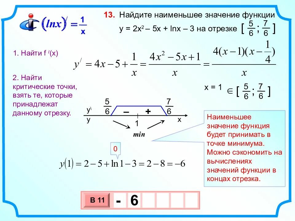 Найдите наименьшее значение функции y = x 2 на отрезке [ − 5 ; 3 