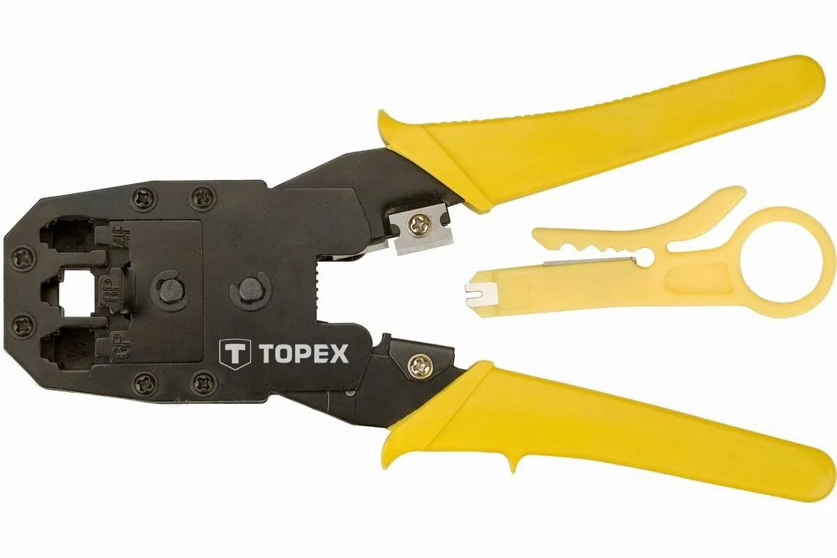 Клещи для обжима телефонных и компьютерных. Клещи обжимные topex 32d409. 32d409 topex.