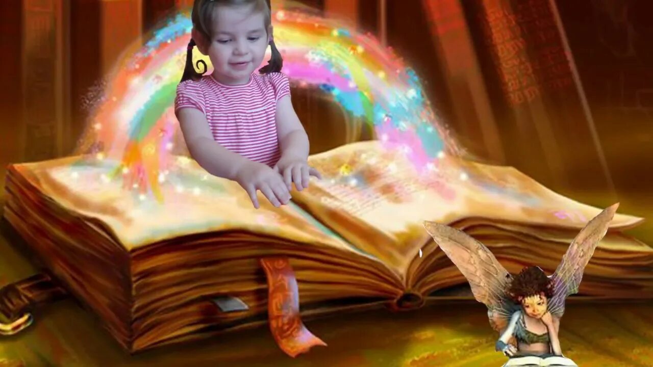 Ее волшебная книга. Волшебство чтения. Волшебство для детей. Сказки для детей. Сказочная книга.