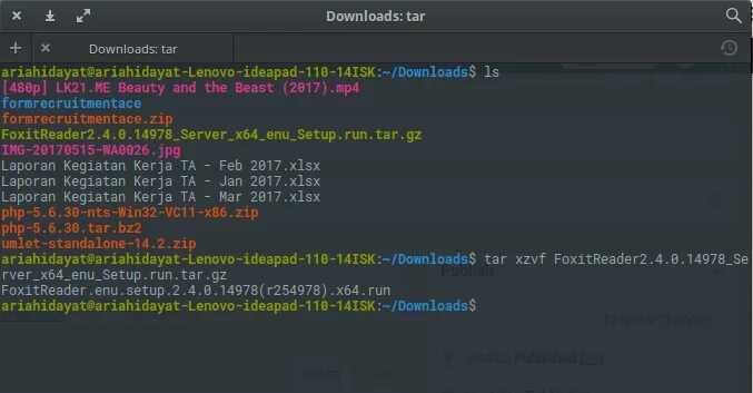 Tar gz install