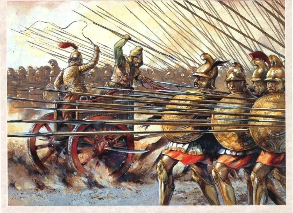 Командир тысячи солдат у древних греков. 331. До н. э. – битва при Гавгамелах.