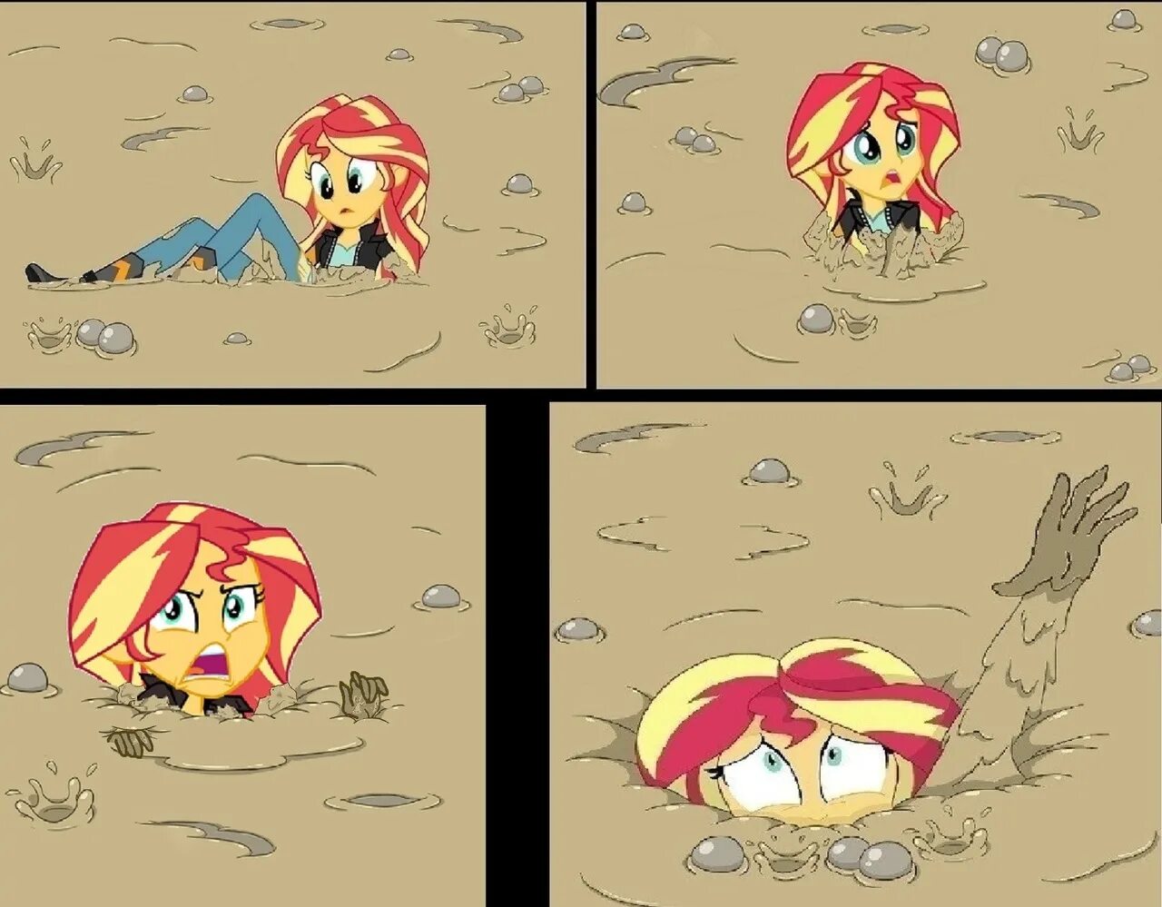 Quicksand my little pony. Sunset shimmer in quicksand. mlp quicksand. quicksand girl комикс. quicksand pony.