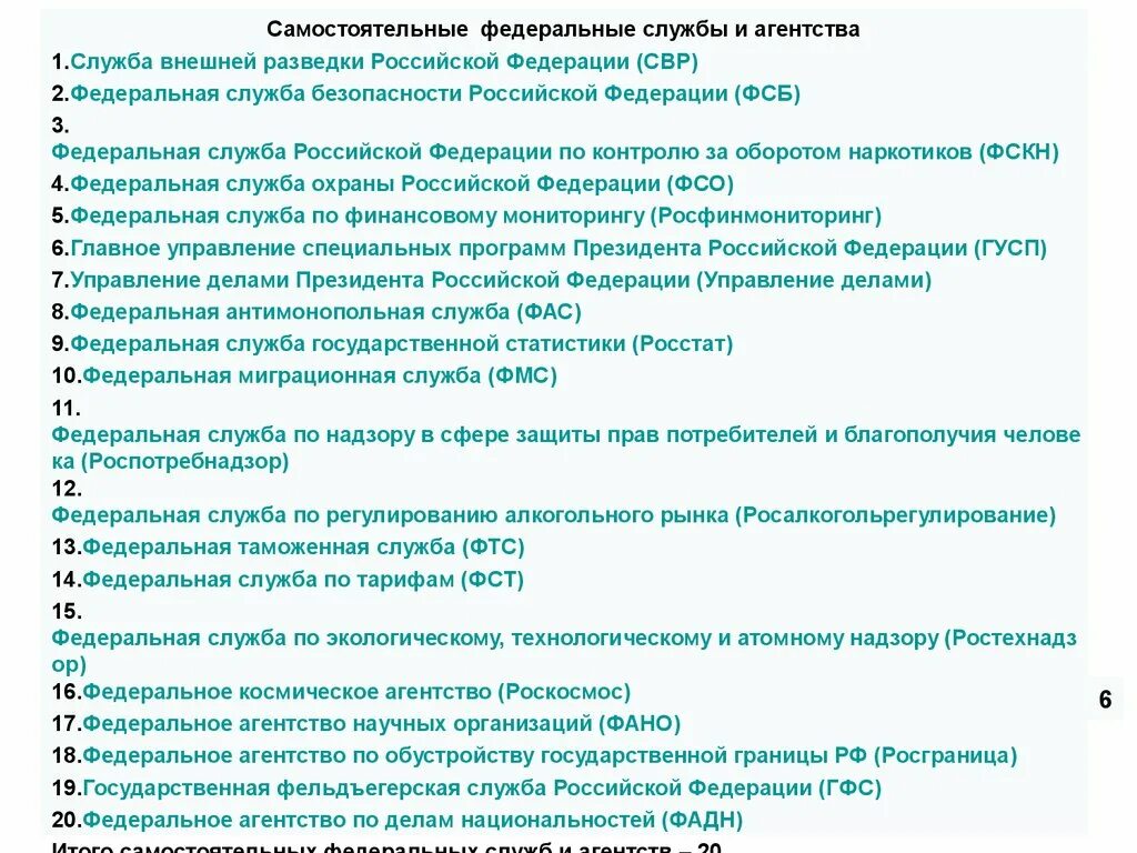 Федеральные службы. Федеральные службы России список. Федеральные службы и агентства. Федеральные службы примеры.