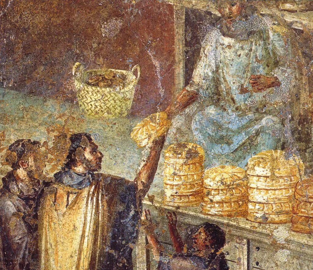 Чем ели в древности. Хлебная фреска Помпеи. Кухня древнего Рима. Кухня в древнем Риме. Хлеб древних греков.