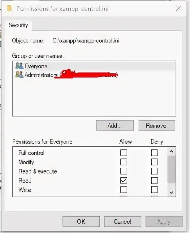 Cannot stat file. Cannot stat file