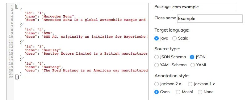 Parse type java