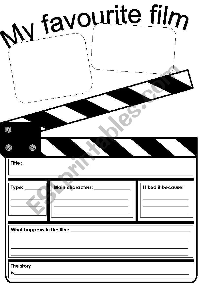 Films Worksheets. My favourite movie Worksheet. Movie worksheets