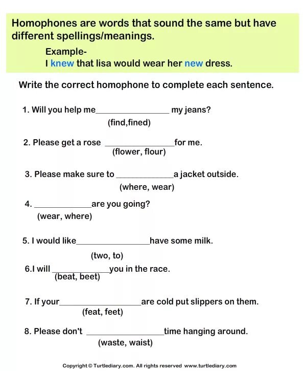 Write Words that Sound the same but have different Spellings and meanings. The same Words with different meanings. Write the correct homophone of the Word "see".. Are Words of the same Sound but of different Spelling and meaning.. Write a sentence for each situation