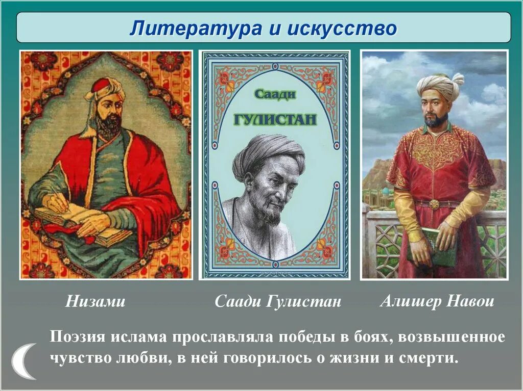 Сообщение о искусстве 5 класс однкнр. Представители исламской культуры. Мусульманская литература и искусство.