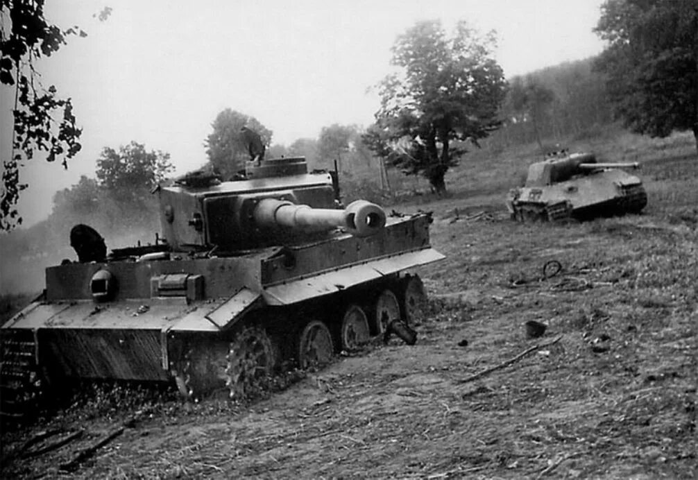 Видео немецких танков. Подбитый немецкий танк тигр. PZ IV Белоруссия 1944.