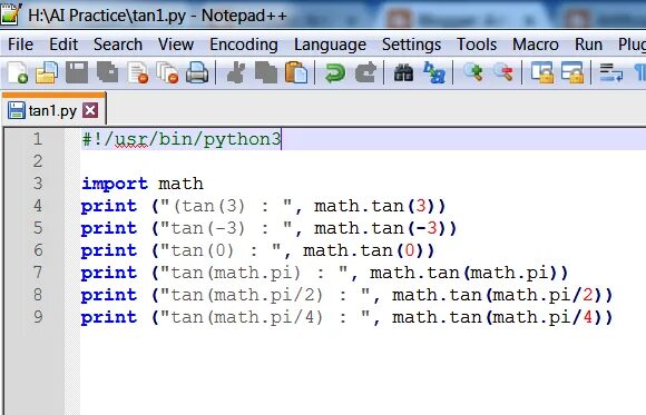 Константа math pi. Тангенс в питоне. import math pi.