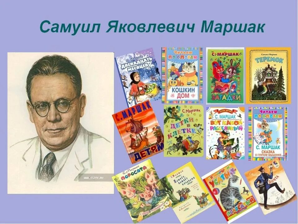 Конспект урока маршак 1 класс школа россии. Портрет сказки Самуила Маршака. Иллюстрация к произведению Самуила Яковлевича Маршака детей. Известные произведения Самуила Яковлевича Маршака.