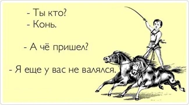 Нужно было остановить лошадь. Конь не валялся. Баба коня на скаку остановит. Смешной конь не валялся. Баба коня на скаку.