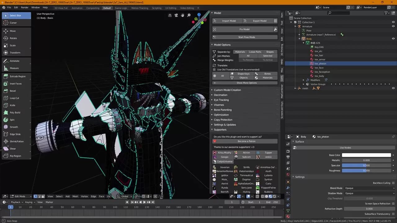 Cats blender plugin. Аватар блендер. blender face plugin. uv editing. cat plugin.