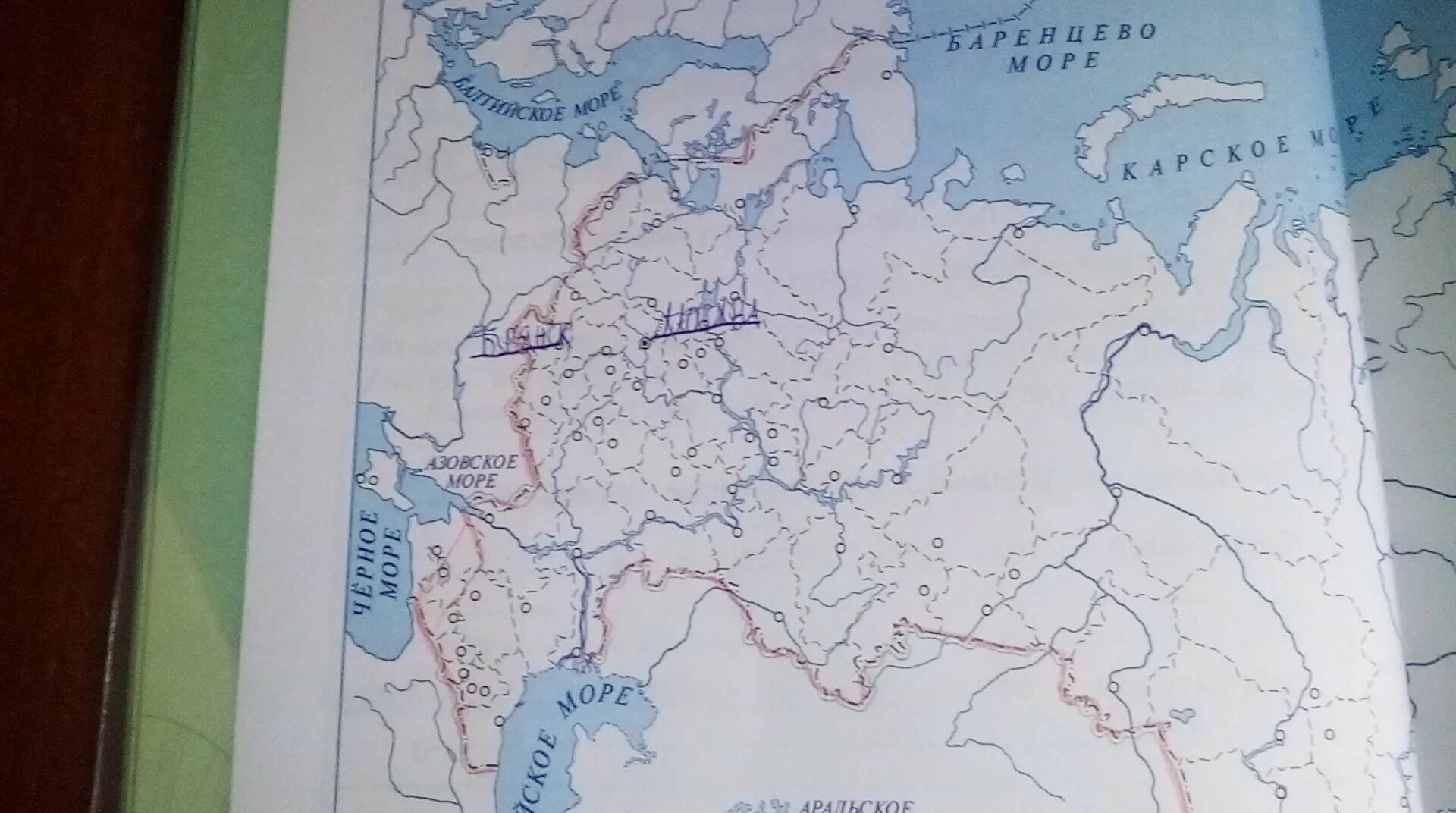 Река Нива на контурной карте.