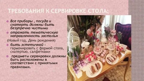 Сервировка сладкого стола технология 7 класс