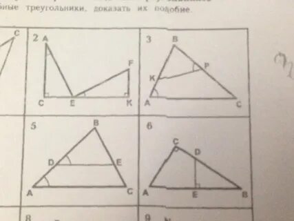 Указать подобие треугольника доказать их подобие