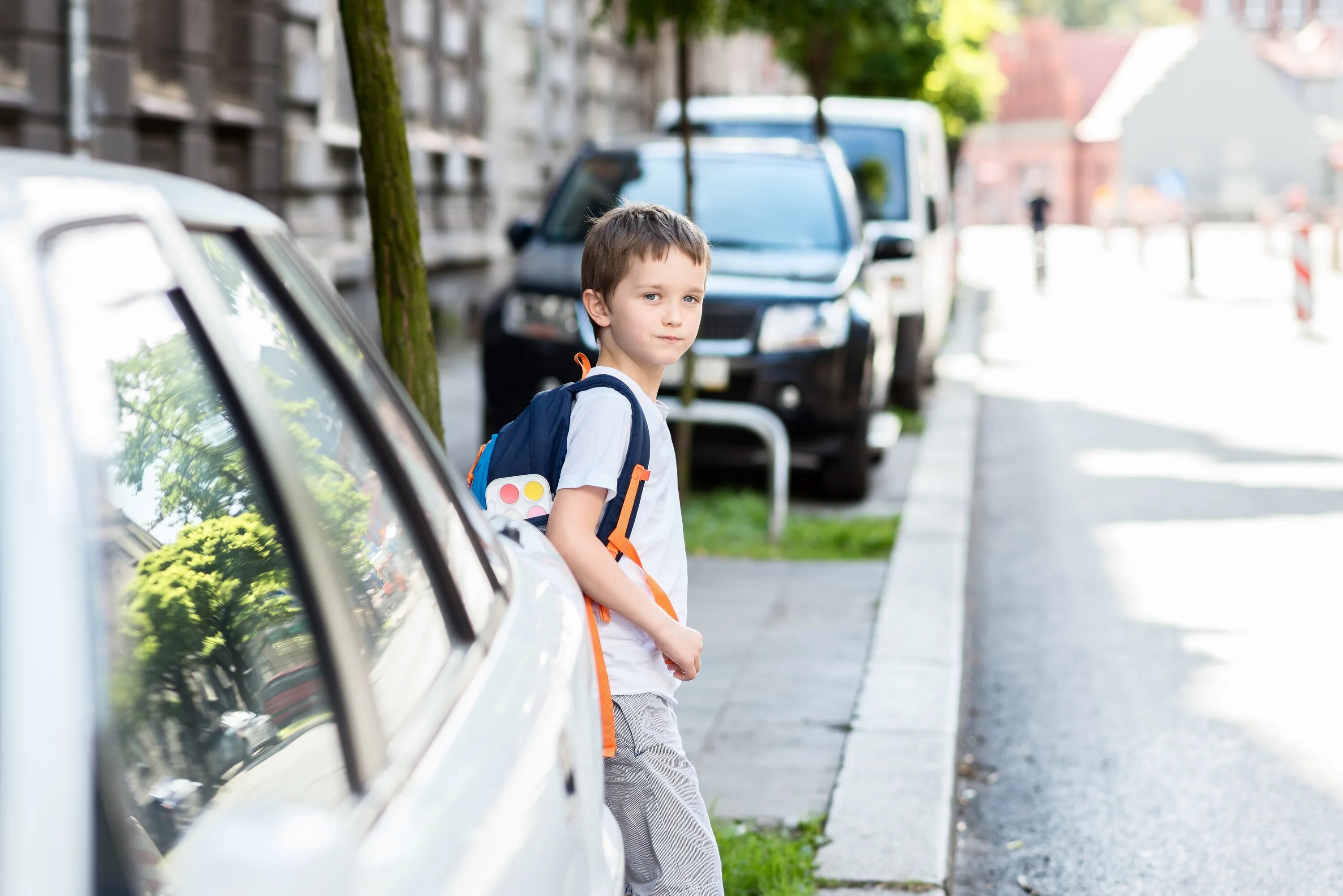 He will go to school. Детский травматизм. Road to School. Ученики на пешеходной картинки. Go to School by car.