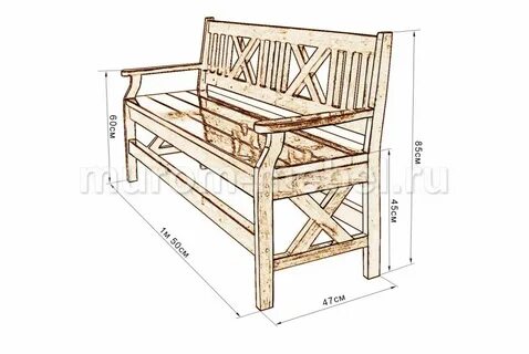 Садовые скамейки из дерева чертежи