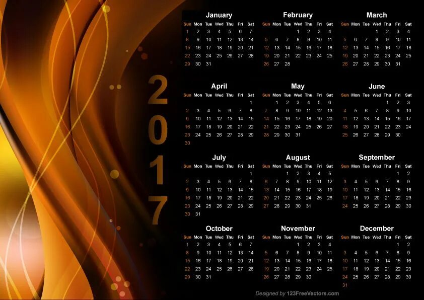 Multicolored Elegent Calendar 2018 Printable calendar template, Calendar templat