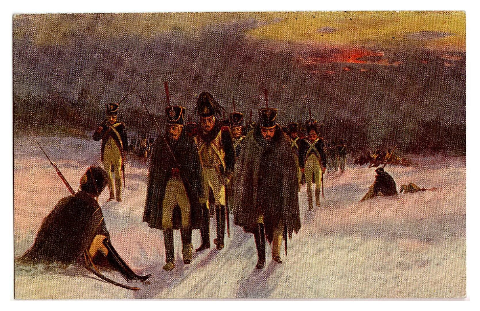 отступление французских войск. бегство французов 1812. отступление французских войск. отступление французов 1812. виллевальде (1846).