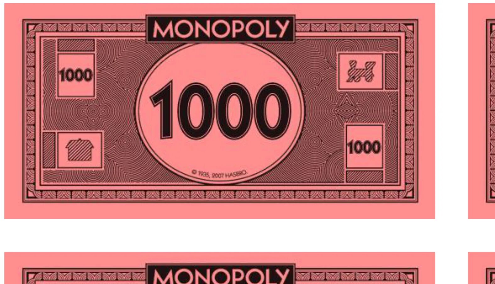 Деньги для монополии. Купюры для монополии. Банкноты из монополии. Деньги Монополия 1000.