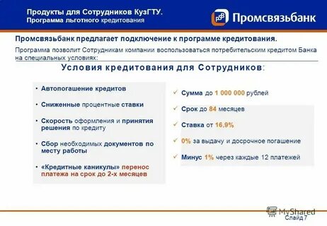 Псб банк потребительский кредит