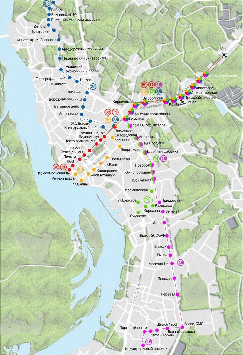 Магазины хабаровска карта. Аэропорт Хабаровск карта. Схема маршрутов общественного транспорта Хабаровск. Аэропорт Хабаровск на карте города. Маршрут 180 автобуса Хабаровск.