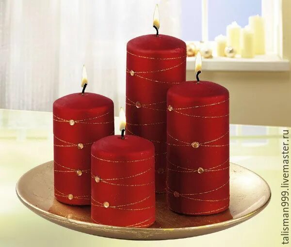 Свечи декоративные. Красная свеча. Большие свечи. Красная свеча с декором. Что означает красная свеча