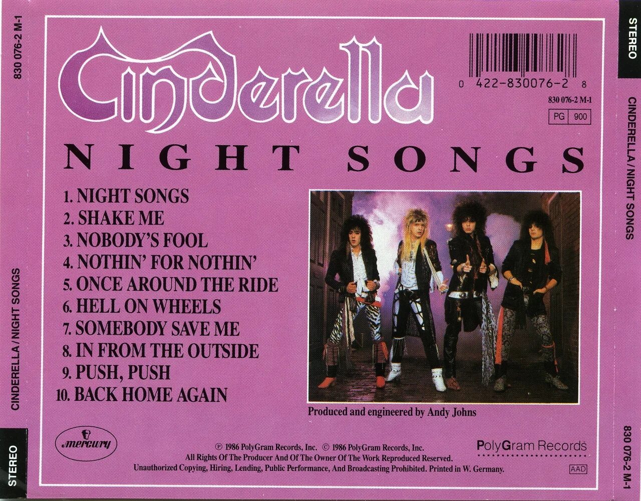 Синдерелла 1986. Cinderella группа Night Songs. Синдерелла группа обложка. Cinderella Night Songs 1986.