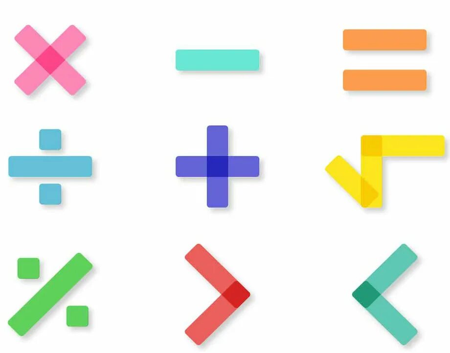 математические символы. арифметические знаки. знак равенства. математический символ больше. математический знак меньше.