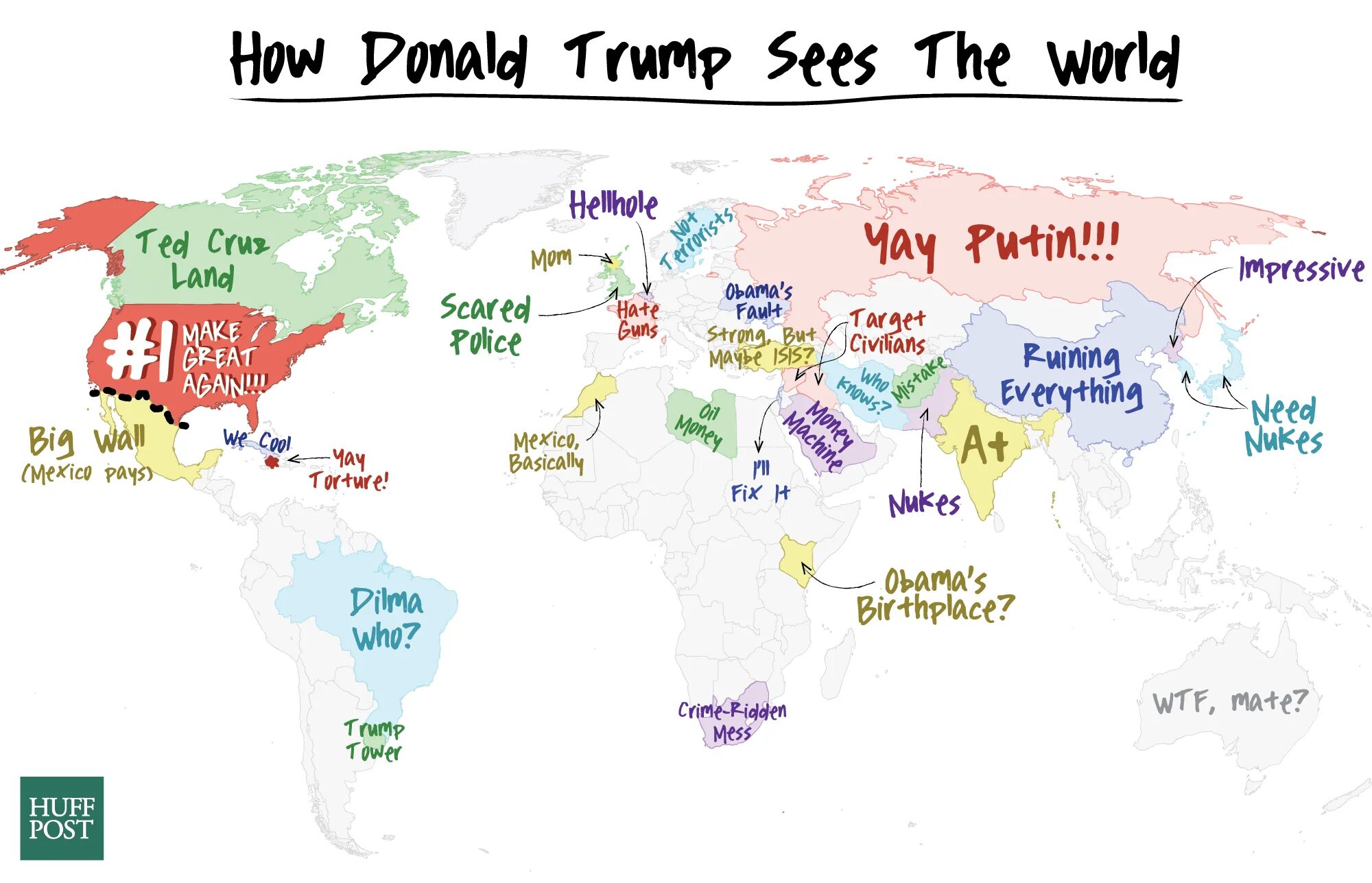 We see the world. Stereotypes World Map. Мир глазами Трампа.