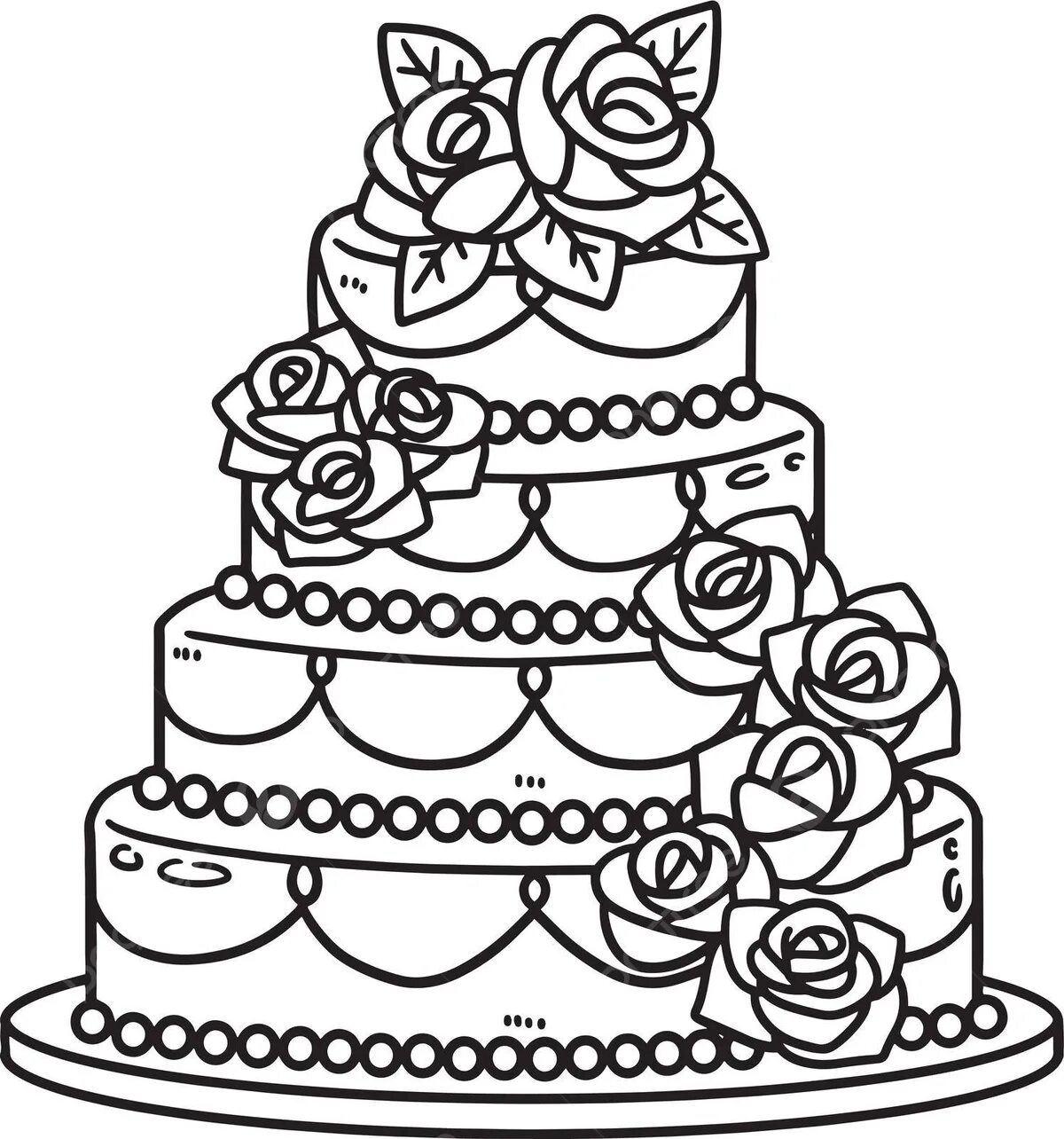 Торт раскраска для детей распечатать Delicious Piece of Cake Coloring Page Free Printable Coloring Pages